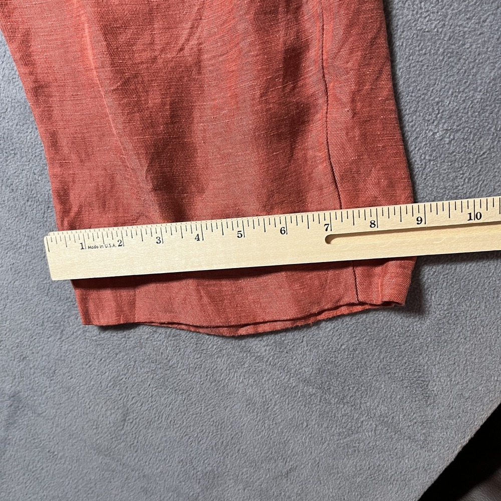 J.Crew Womens Rust Orange Linen Cupro Blend Pleated Wide Leg Pants Size 8 - Picture 11 of 11